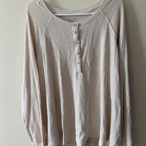American Eagle Outfitters Oatmeal Henley Shirt